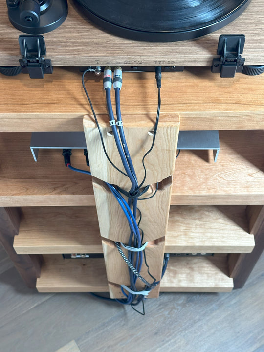 ECHELON HD Audio Rack – Cherry Shelves & Walnut Legs