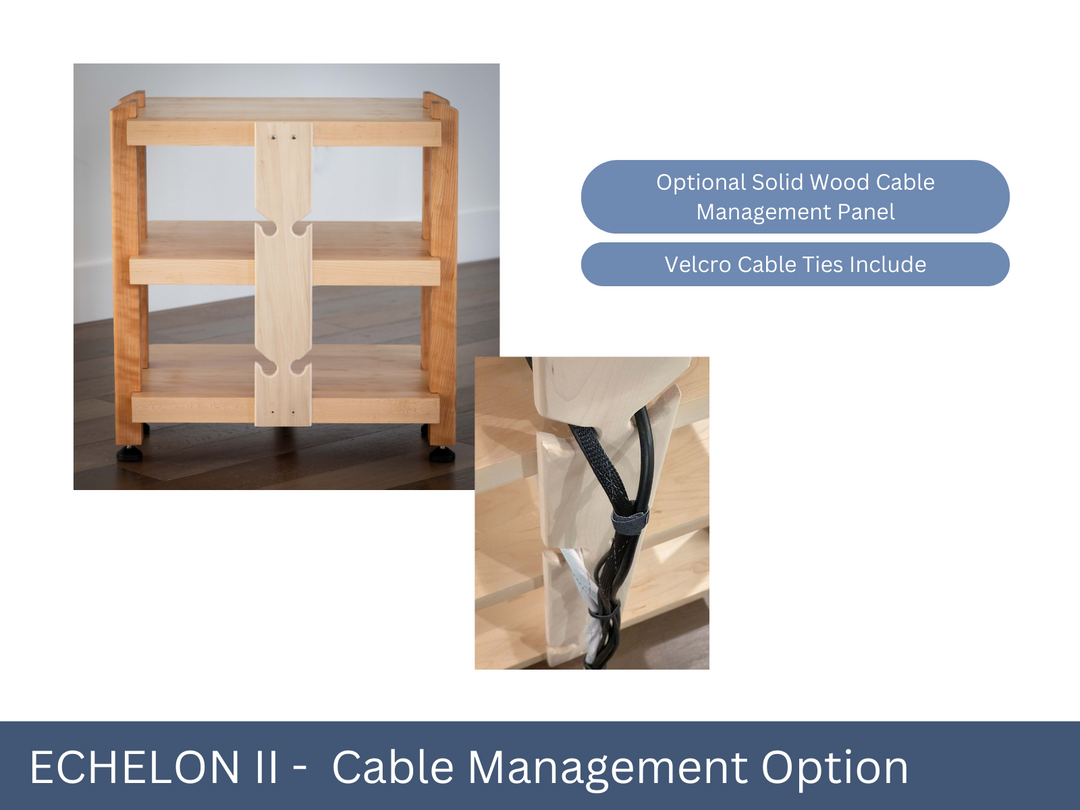 ECHELON II Audio Rack – Maple Shelves with Cherry Legs