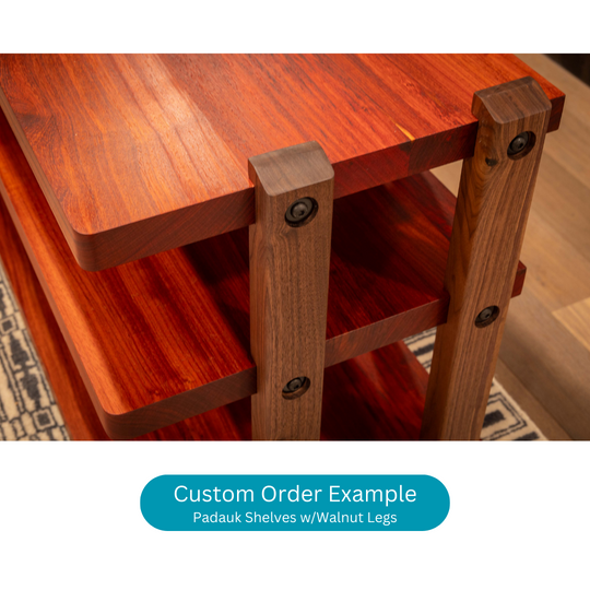 ECHELON II Audio Rack – Maple Shelves with Cherry Legs