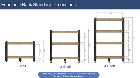 ECHELON II Audio Rack – Maple Shelves with Cherry Legs