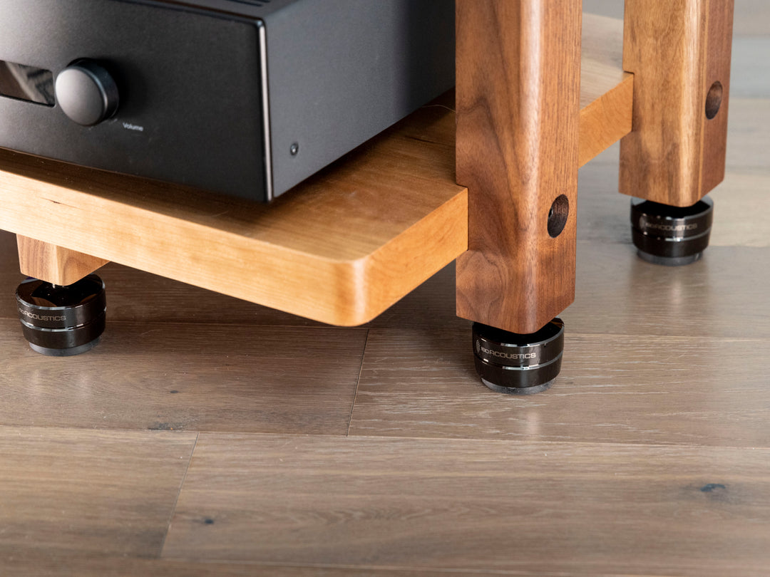 ECHELON HD Audio Rack – Cherry Shelves & Walnut Legs