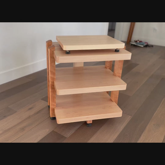 ECHELON II Audio Rack – Maple Shelves with Cherry Legs