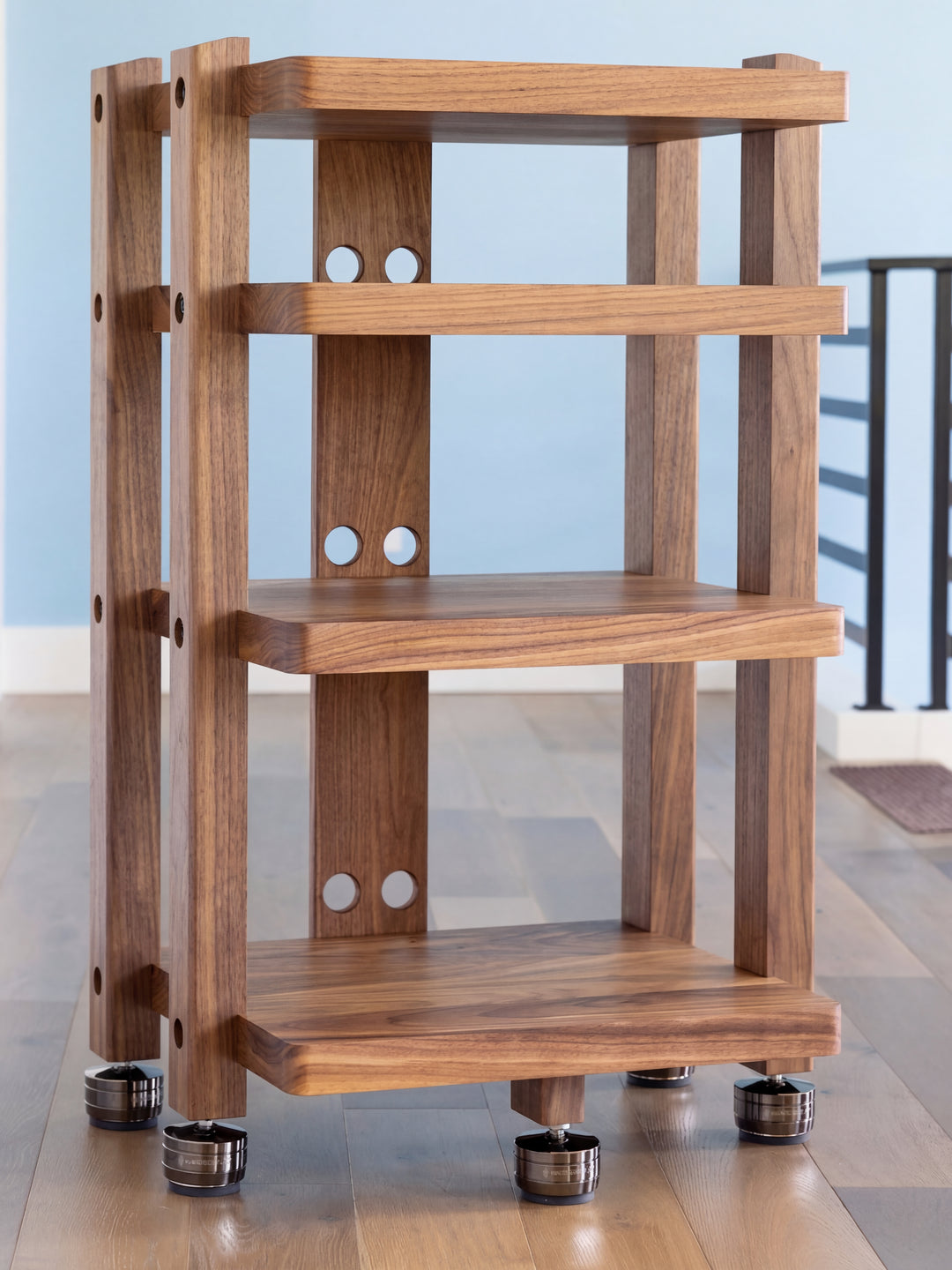 ECHELON HD Audio Rack in Walnut with IsoAcoustic GAIA-TITAN Feet