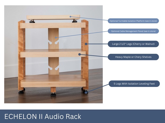 ECHELON II Audio Rack – Maple Shelves and Maple Legs