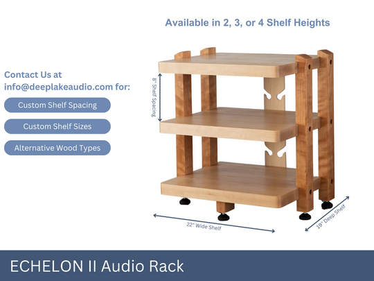 ECHELON II Audio Rack – Maple Shelves and Cherry Legs