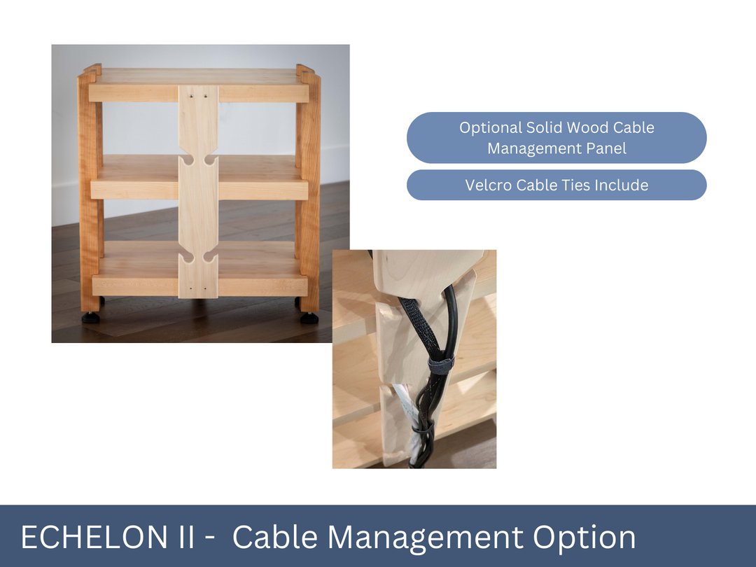 ECHELON II Audio Rack – Maple Shelves and Cherry Legs