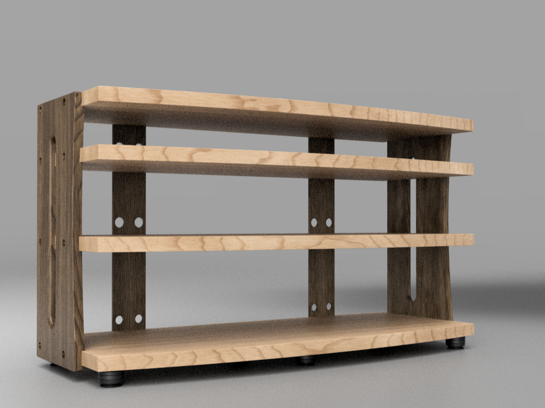 Reserved for Customer: 60 inch 4-Shelf CONTOUR Audio Rack in Maple