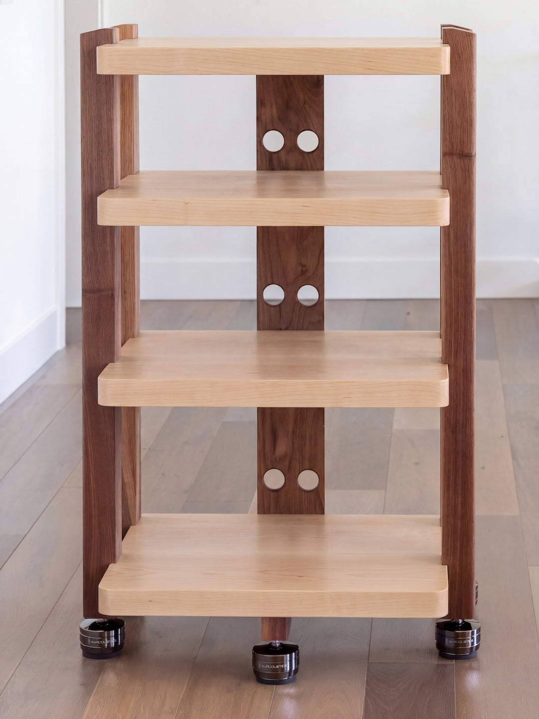 ECHELON HD Audio Rack – Maple Shelves & Walnut Legs