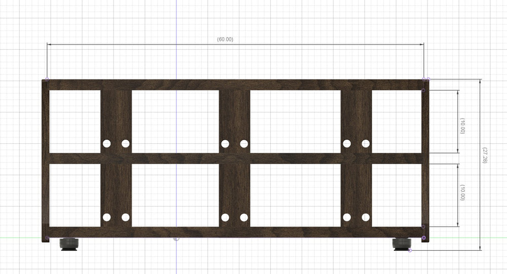 Reserved for Customer: 3-Shelf 60-inch CONTOUR Audio Rack in Sapele