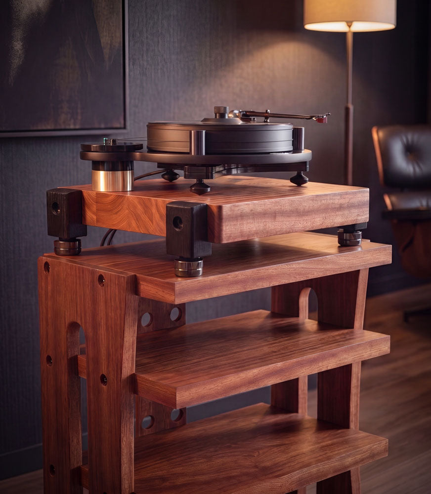 TERRA HD 3" Thick Audio Platform with IsoAcoustics Feet - Sapele