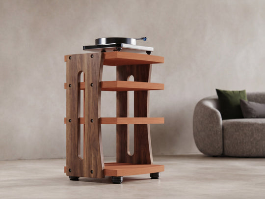 CONTOUR Audio Rack - Cherry with Walnut Sides