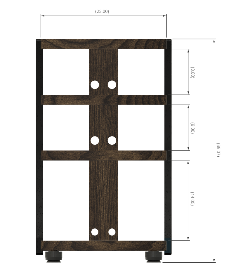 Reserved for Customer: 4-Shelf Contour Audio Rack and 2 Custom Speaker Stands