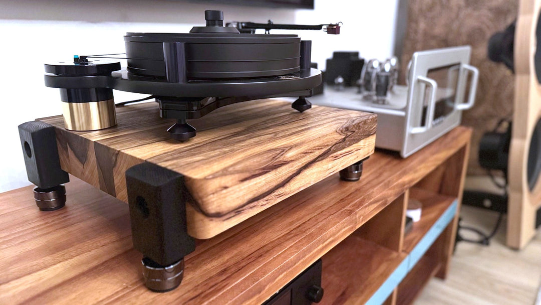 TERRA HD 3" Thick Audio Platform with IsoAcoustics Feet - Black Limba