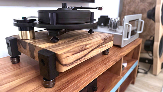 TERRA HD 3" Thick Audio Platform with IsoAcoustics Feet - Black Limba