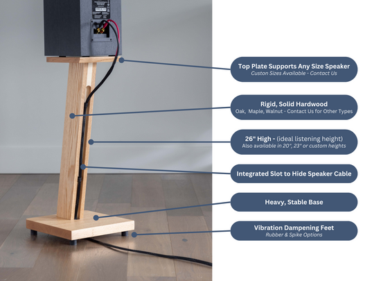 STRATUS Hardwood Walnut Speaker Stands (2)