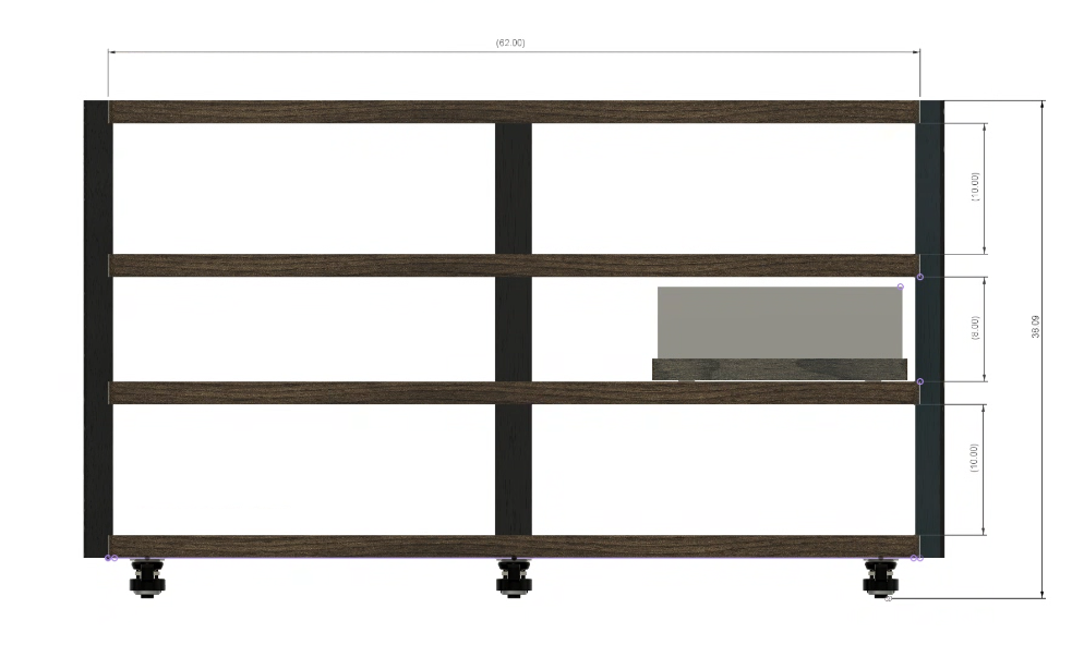 Reserved for Customer: 4-Shelf 62-inch ECHELON HD Audio Rack