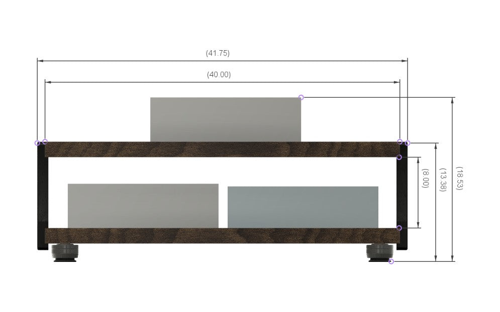 Reserved for Customer: 2-Shelf 40-inch CONTOUR Audio Rack in Walnut