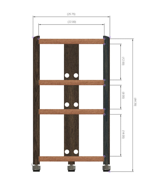 Reserved for Customer: 4-Shelf ECHELON HD Audio Rack with Vinyl Option