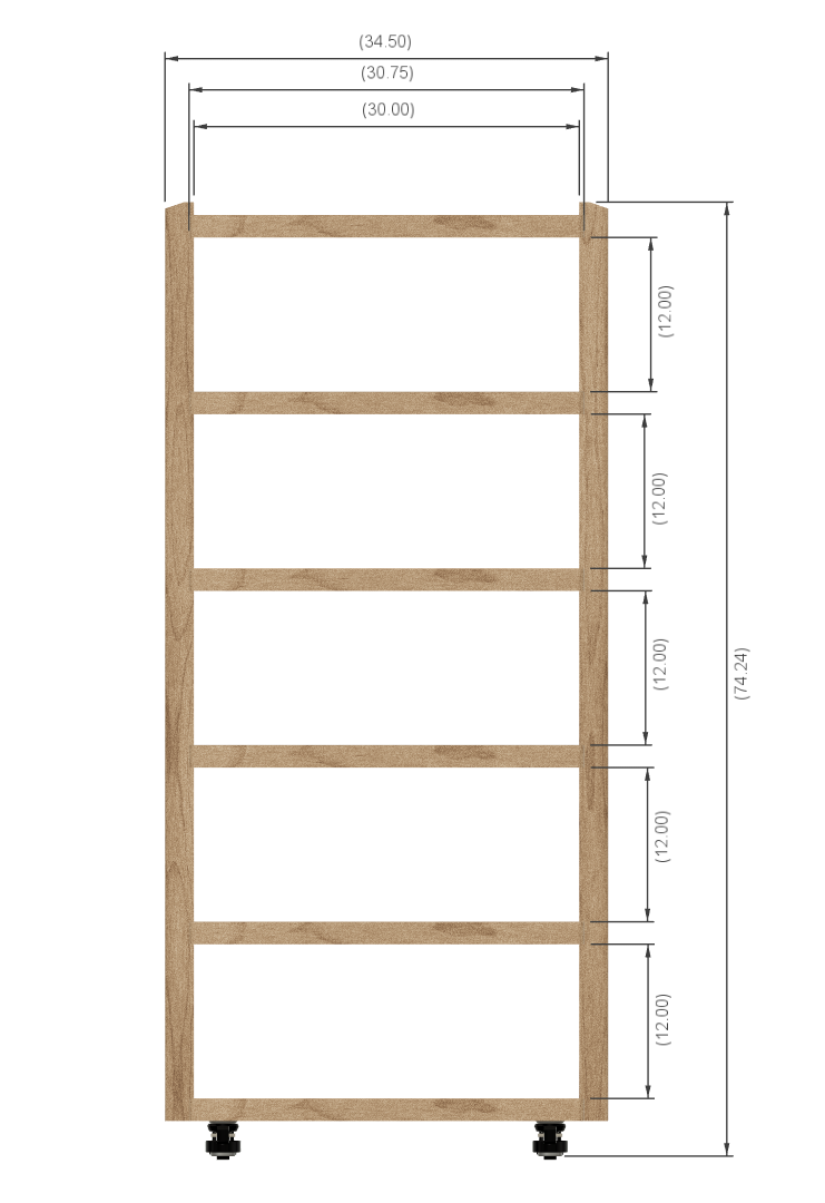 Reserved for Customer: 6-Shelf Audio Rack in Maple