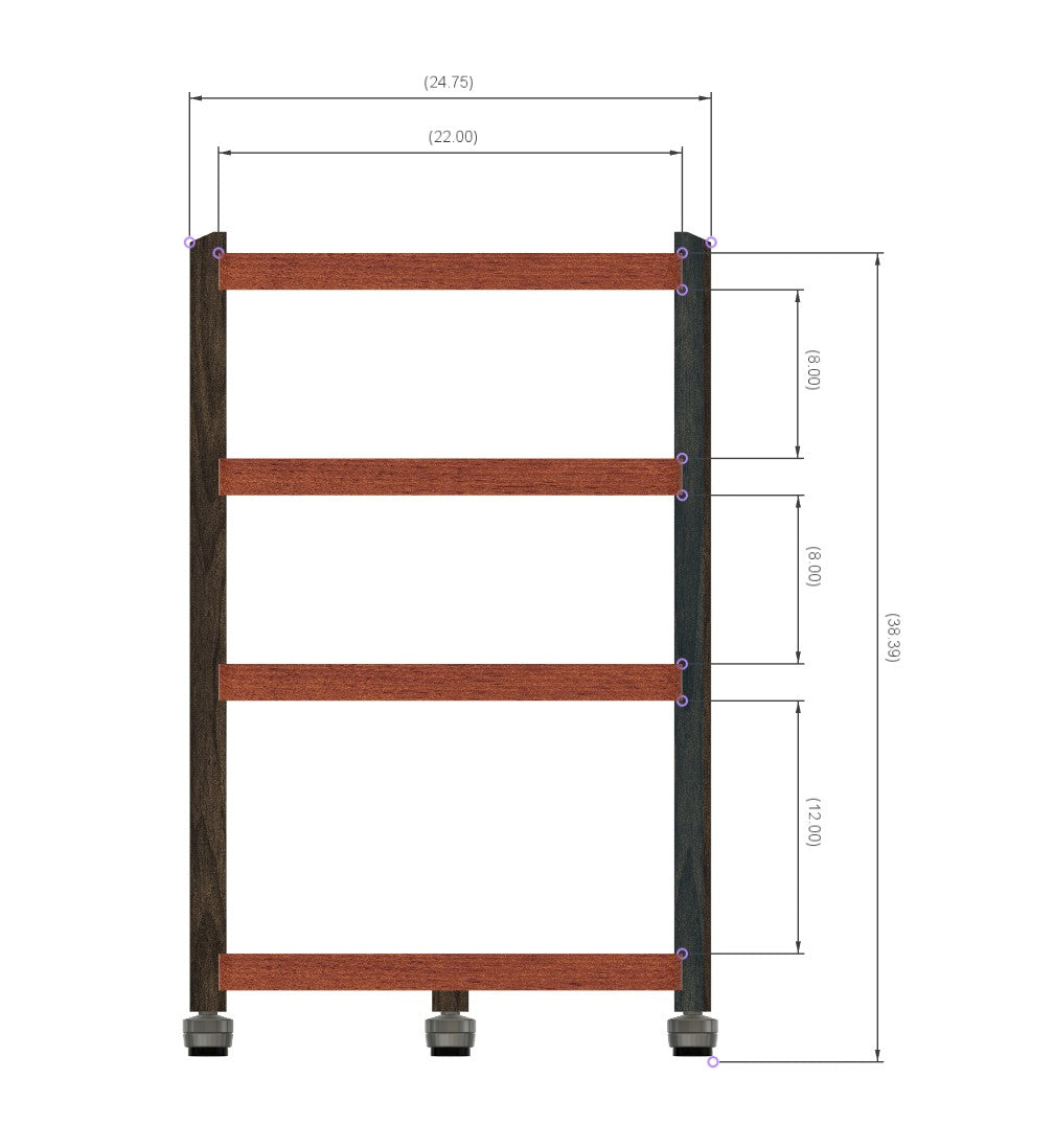Reserved for Customer: 4-Shelf ECHELON II Audio Rack in Padauk