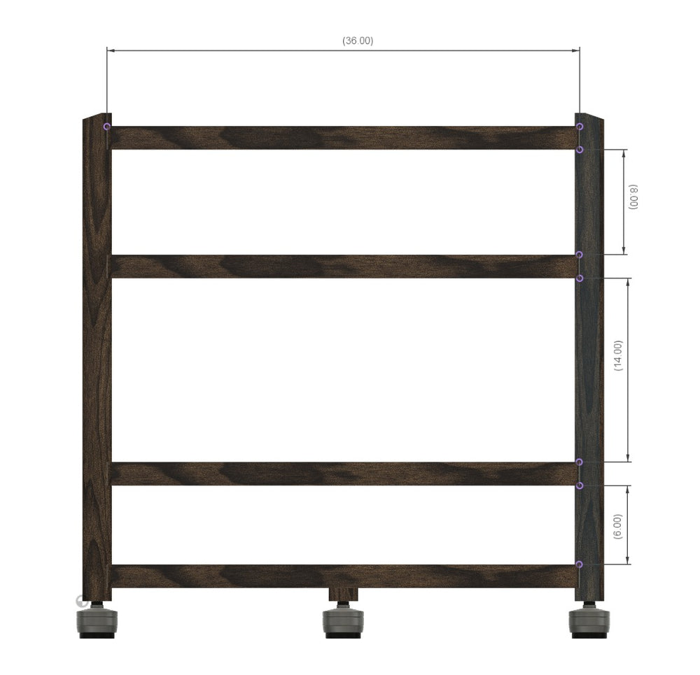 Reserved for Customer: 4-Shelf 36" Wide ECHELON HD Audio Rack in Walnut