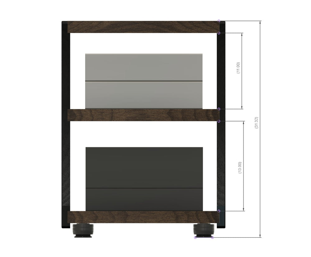 Reserved for Customer: 3-Shelf 22-inch CONTOUR Audio Rack in Walnut