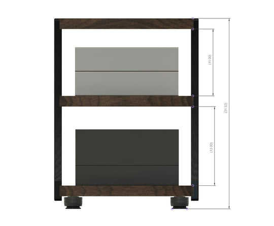 Reserved for Customer: 3-Shelf 22-inch CONTOUR Audio Rack in Walnut