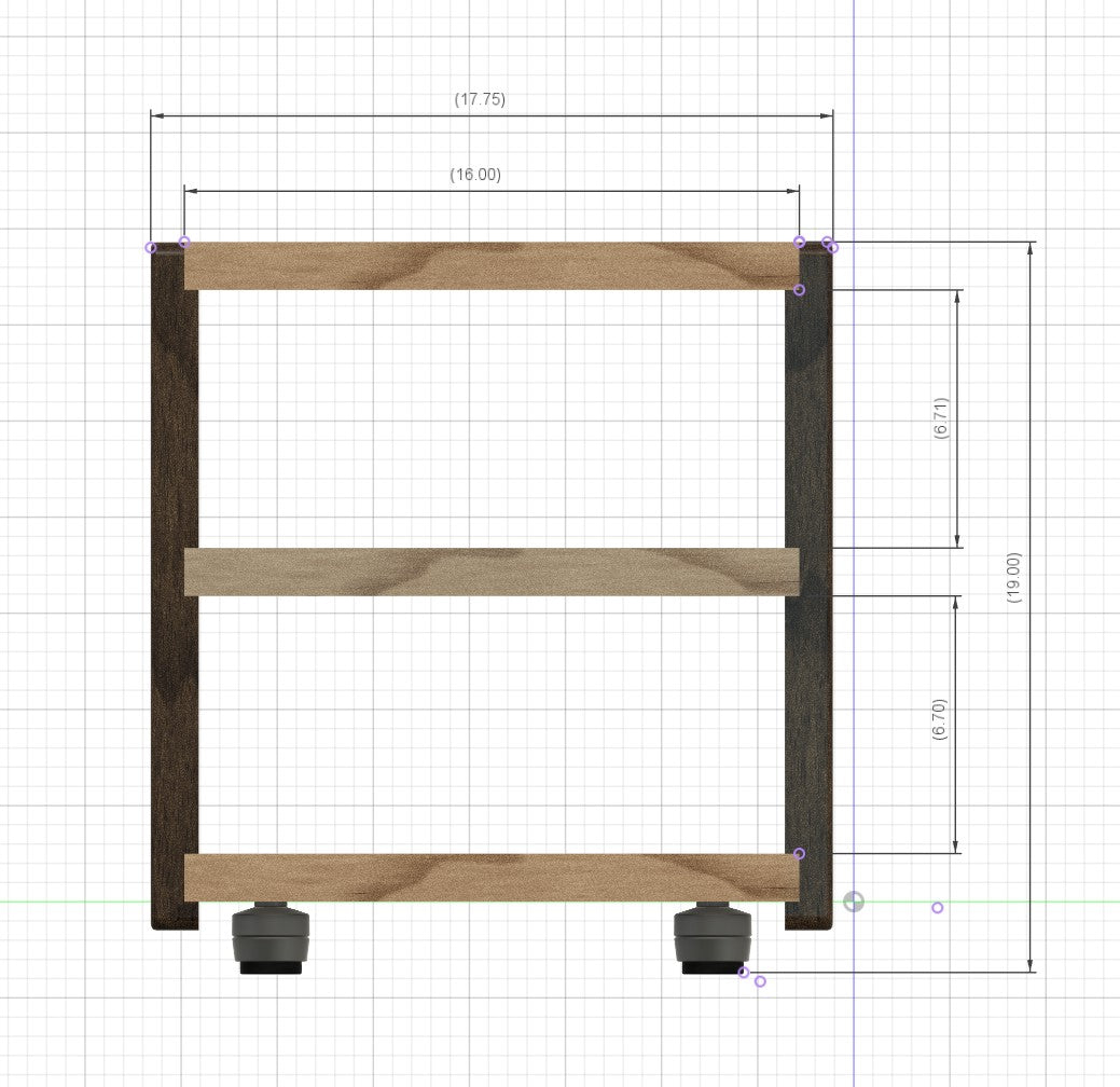 Reserved for Customer: 3-Shelf CONTOUR Audio Rack in Sapele