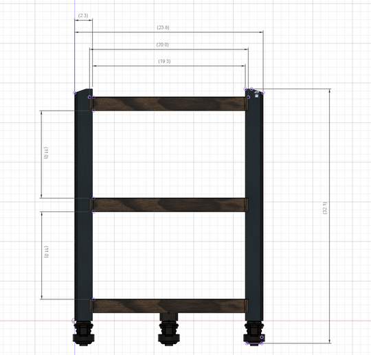 Reserved for Customer: 3 ECHELON HD Audio Racks – Walnut Shelves & Black Ash Legs