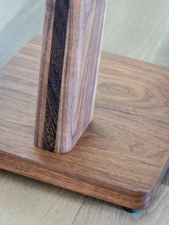 STRATUS Hardwood Walnut with Wenge Inlay Speaker Stands