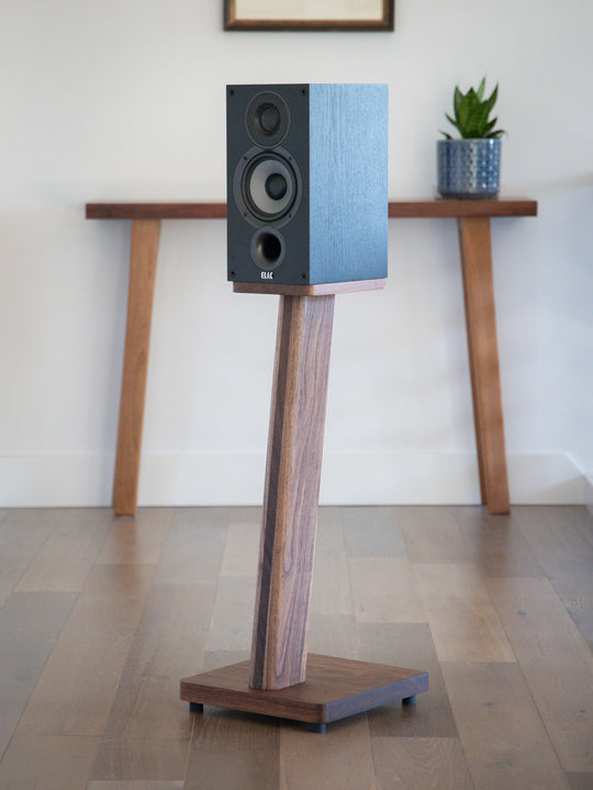 STRATUS Hardwood Walnut with Wenge Inlay Speaker Stands