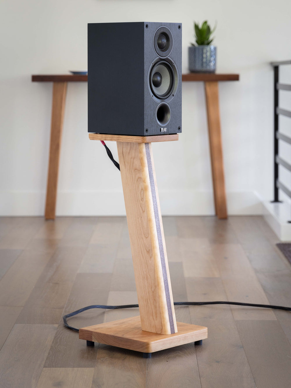 STRATUS Hardwood Cherry with Walnut Inlay Speaker Stands (2)