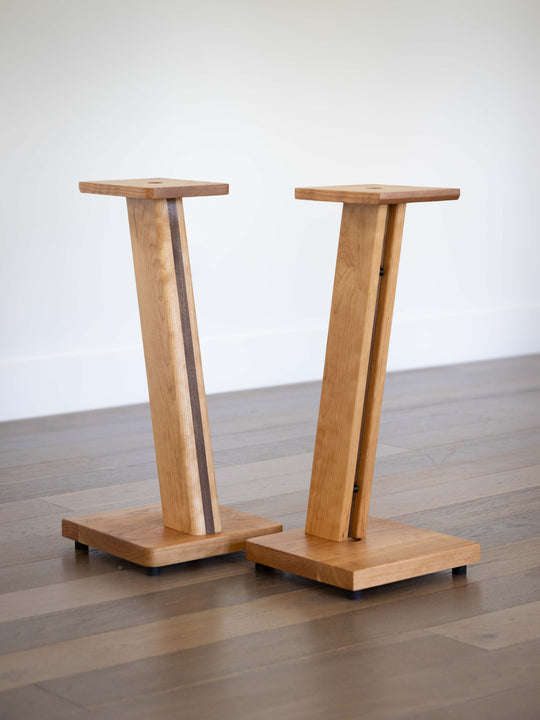 STRATUS Hardwood Cherry with Walnut Inlay Speaker Stands (2)