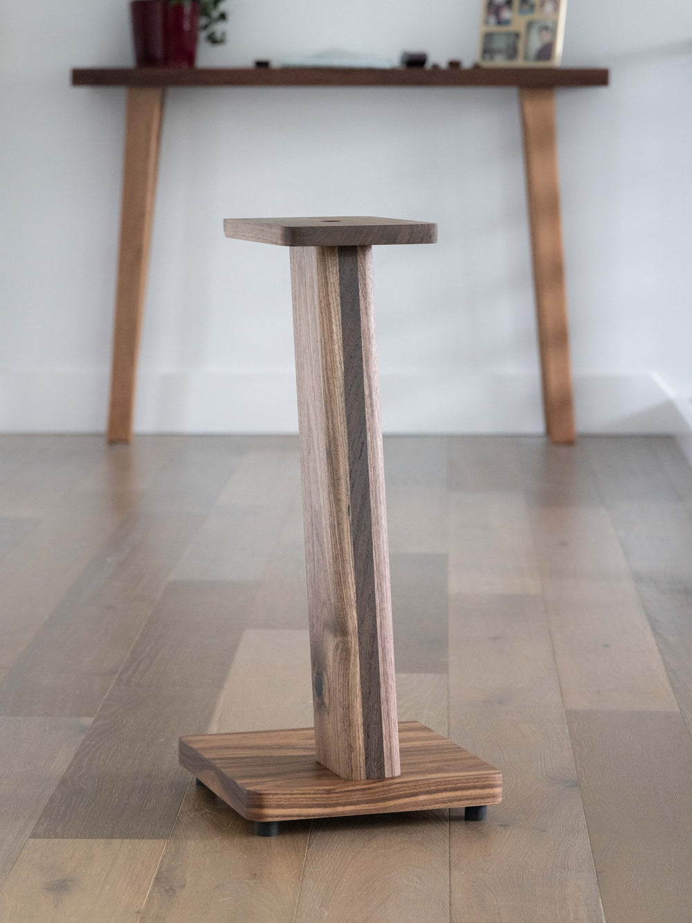 STRATUS Hardwood Walnut with Wenge Inlay Speaker Stands