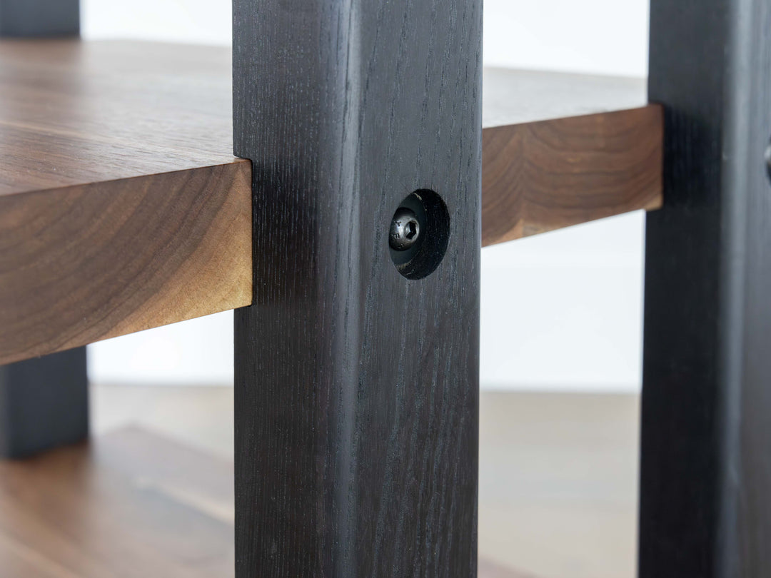 ECHELON II Audio Rack – Walnut Shelves & Black Ash Legs