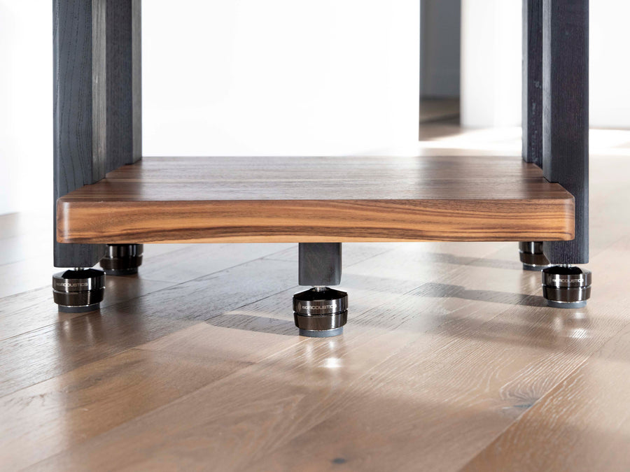 ECHELON II Audio Rack – Walnut Shelves & Black Ash Legs – Deep Lake Audio