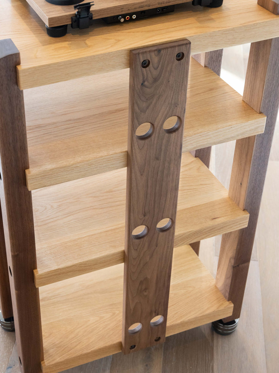 ECHELON HD Audio Rack in White Oak with IsoAcoustic GAIA-TITAN Feet ...