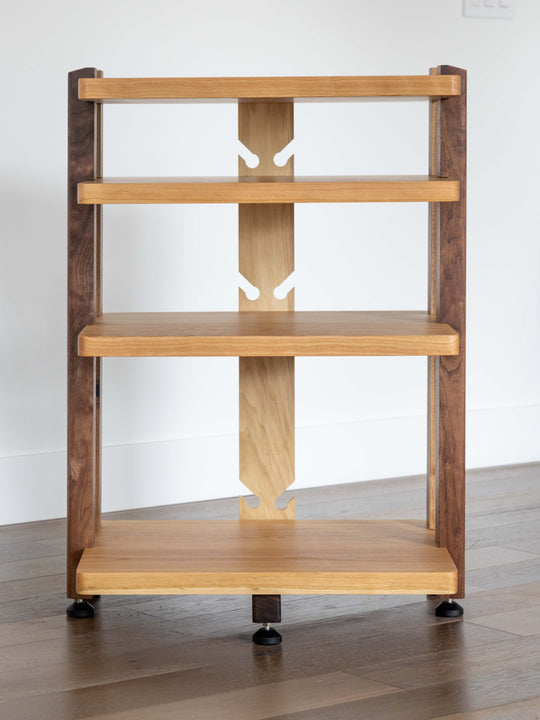 ECHELON I Audio Rack – Cherry Shelves & Walnut Legs