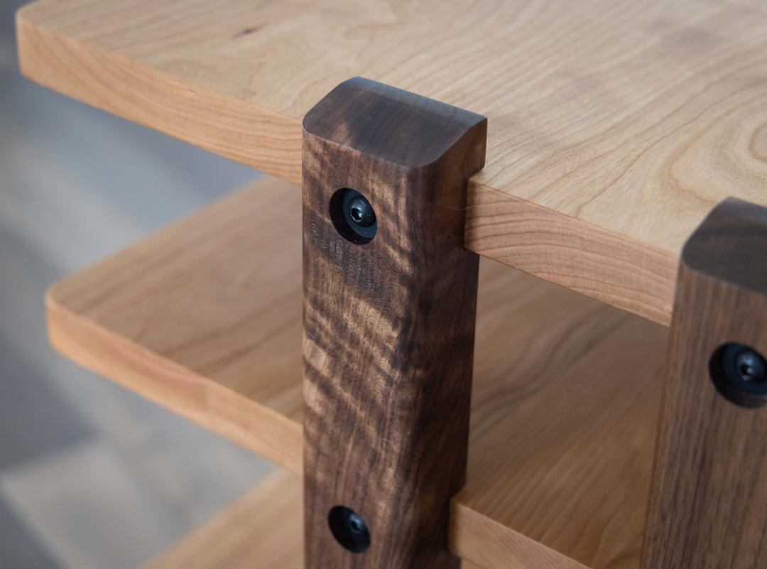 ECHELON I Audio Rack – Cherry Shelves & Walnut Legs