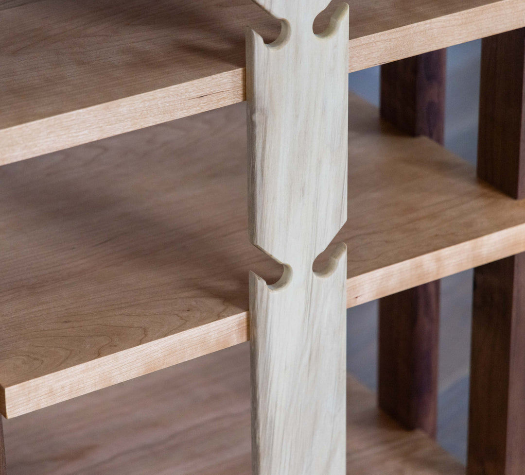 ECHELON I Audio Rack – Cherry Shelves & Walnut Legs