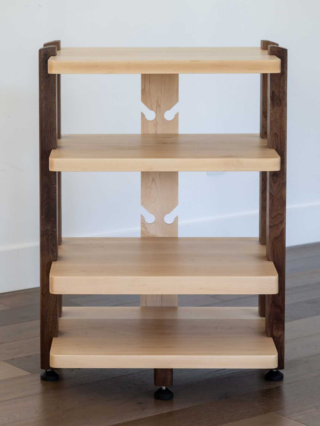 ECHELON II Audio Rack – Hybrid, Maple Shelves & Walnut Legs