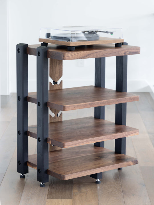 ECHELON II Audio Rack – Hybrid, Walnut Shelves & Black Ash Legs