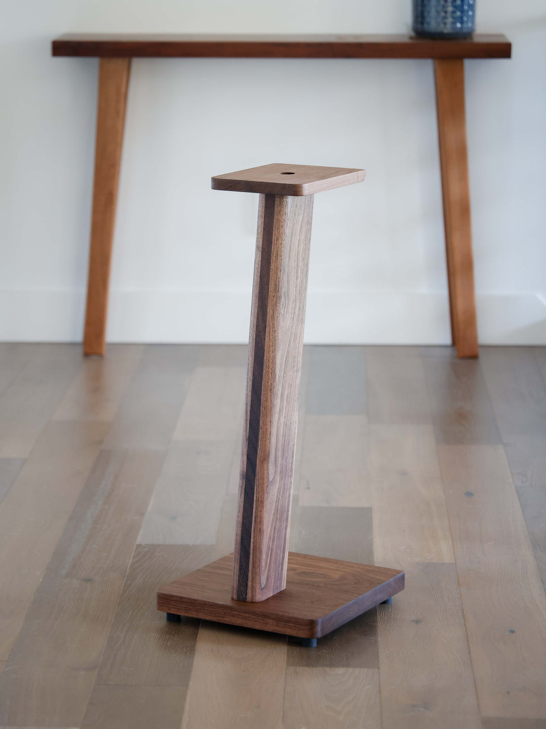 STRATUS Hardwood Walnut with Wenge Inlay Speaker Stands