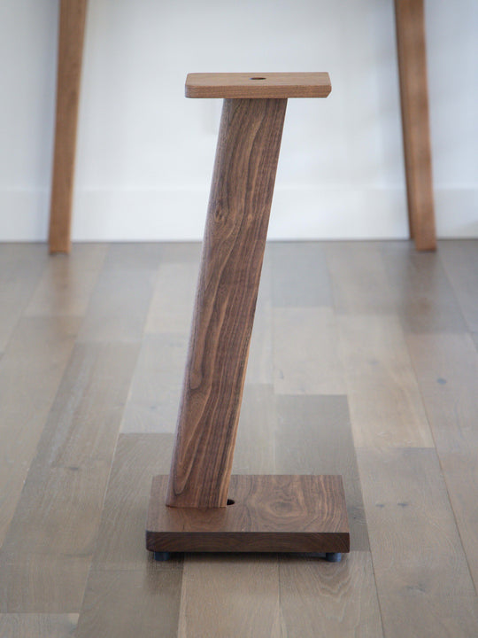 STRATUS Hardwood Walnut with Wenge Inlay Speaker Stands