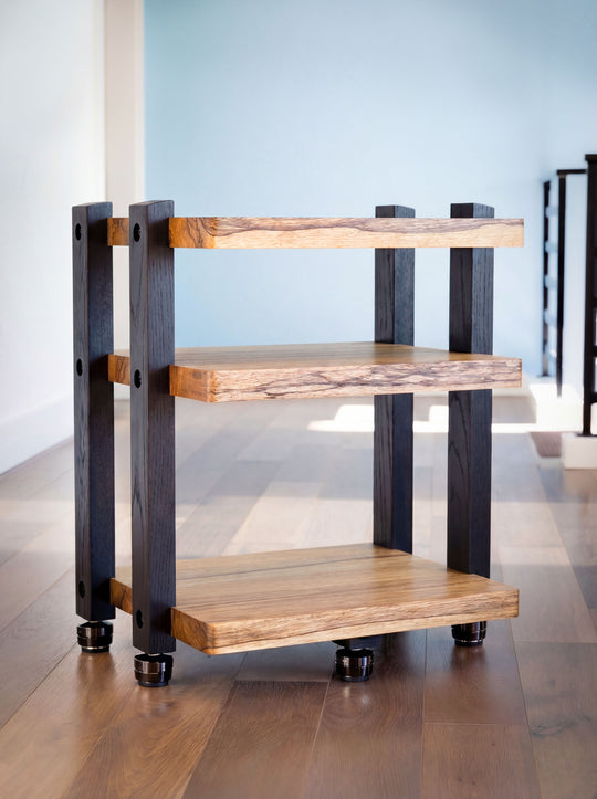 ECHELON II Audio Rack – Black Limba with Black Ash Legs