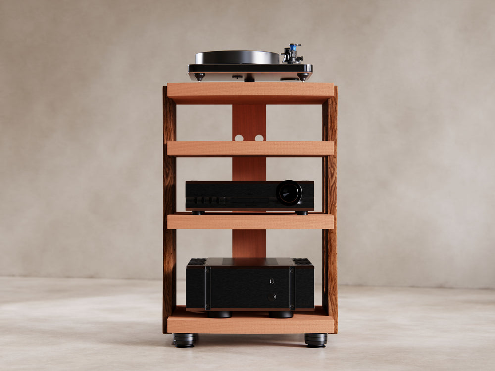 CONTOUR Audio Rack - Cherry with Walnut Sides