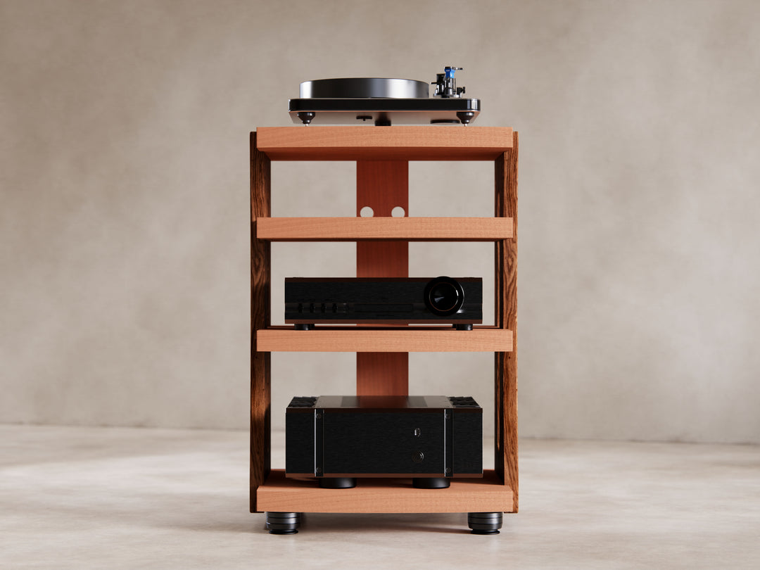 CONTOUR Audio Rack - Cherry with Walnut Sides