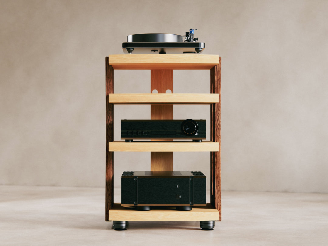 CONTOUR Audio Rack - Maple with Walnut Sides
