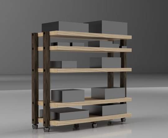 Reserved for Customer: 5-Shelf ECHELON Audio Rack in Ash