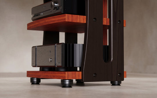 CONTOUR Audio Rack - African Padauk with Black Ash Sides